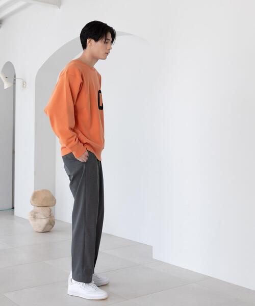 CITEN（シテン）の「＜CITEN（シテン）＞カレッジスウェット by YF トップス（スウェット・メンズ・ブラック/オレンジ・FREE）」の8枚目の写真