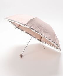 新品★フルラ★FURLAオーガンジーチェーン刺繍晴雨兼用2段折りたたみ傘★グレー 日傘 晴雨兼用折りたたみ傘 オーガンジー チェーン刺繍 （傘
