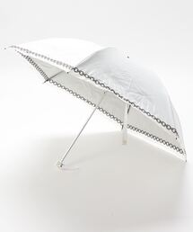 新品★フルラ★FURLAオーガンジーチェーン刺繍晴雨兼用2段折りたたみ傘★グレー 日傘 晴雨兼用折りたたみ傘 オーガンジー チェーン刺繍 （傘