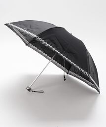 新品★フルラ★FURLAオーガンジーチェーン刺繍晴雨兼用2段折りたたみ傘★グレー 日傘 晴雨兼用折りたたみ傘 オーガンジー チェーン刺繍 （傘