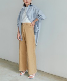 titivate（ティティベイト）の「裾フリンジデニムワイドパンツ（デニムパンツ）」