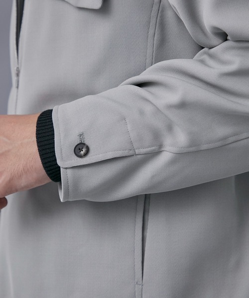 PUBLIC TOKYO（パブリックトウキョウ）の「AQUA WOOLカルゼジップブルゾン（ブルゾン・メンズ・ネイビー/アイボリー/ダークグレー/グリーン系その他・1/2/3）」の21枚目の写真