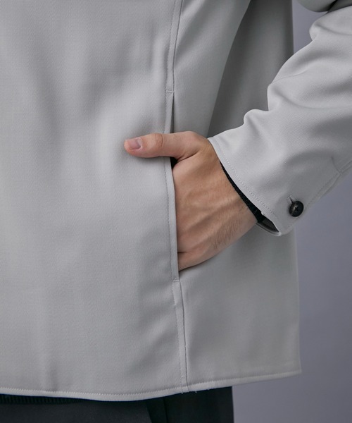 PUBLIC TOKYO（パブリックトウキョウ）の「AQUA WOOLカルゼジップブルゾン（ブルゾン・メンズ・ネイビー/アイボリー/ダークグレー/グリーン系その他・1/2/3）」の7枚目の写真