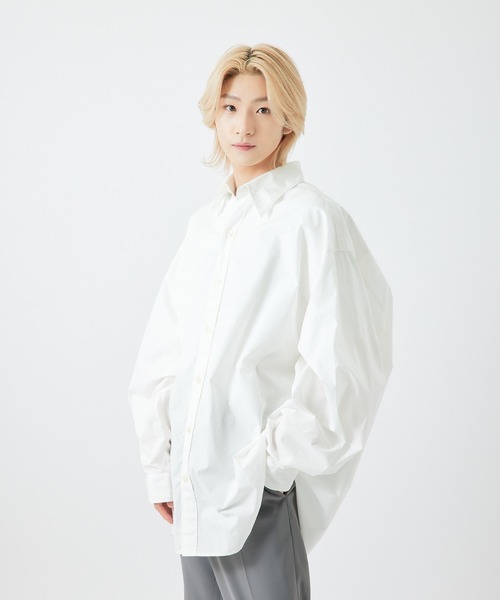 re_k by JUNRED（レクバイジュンレッド）の「【　re_k by JUNRED　】BIGブロードレギュラーカラーシャツ（シャツ/ブラウス・メンズ・ホワイト/サックスブルー/ブルー系その他4・S/M/L）」の12枚目の写真