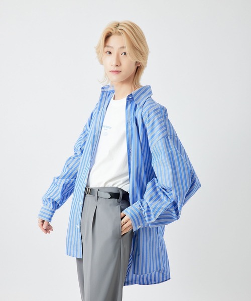 re_k by JUNRED（レクバイジュンレッド）の「【　re_k by JUNRED　】BIGブロードレギュラーカラーシャツ（シャツ/ブラウス・メンズ・ホワイト/サックスブルー/ブルー系その他4・S/M/L）」の15枚目の写真