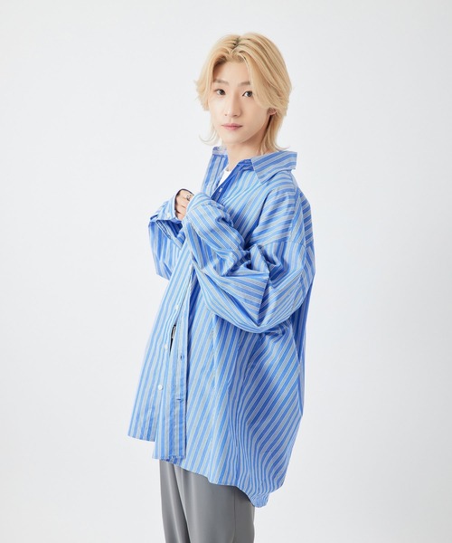 re_k by JUNRED（レクバイジュンレッド）の「【　re_k by JUNRED　】BIGブロードレギュラーカラーシャツ（シャツ/ブラウス・メンズ・ホワイト/サックスブルー/ブルー系その他4・S/M/L）」の16枚目の写真