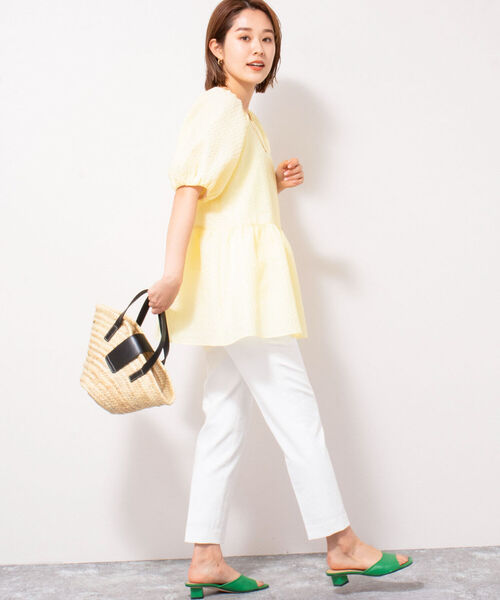 NOLLEY’S Sophi(ノーリーズソフィ)の「フクレジャガードペプラムブラウス(シャツ/ブラウス・レディース・ブラック/オフホワイト/ミント・38)」の9枚目の写真