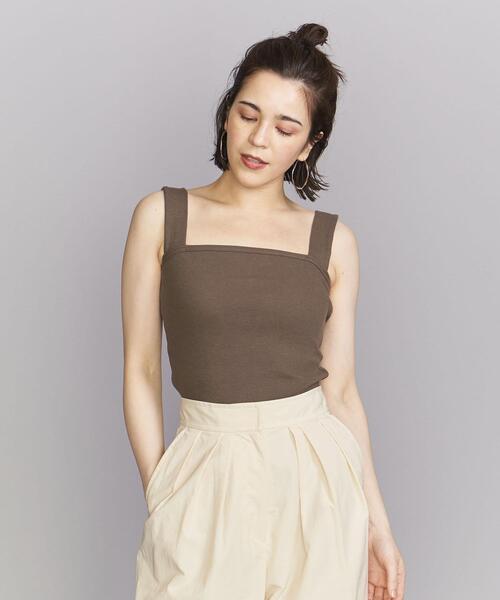 BEAUTY&YOUTH UNITED ARROWS(ビューティーアンドユースユナイテッドアローズ)の「BY コットンブレンド ベア タンクトップ -ウォッシャブル-(タンクトップ・レディース・オリーブ/ホワイト/ブラック/ナチュラル/ケリー/レッド/ダークグリーン・FREE)」の11枚目の写真