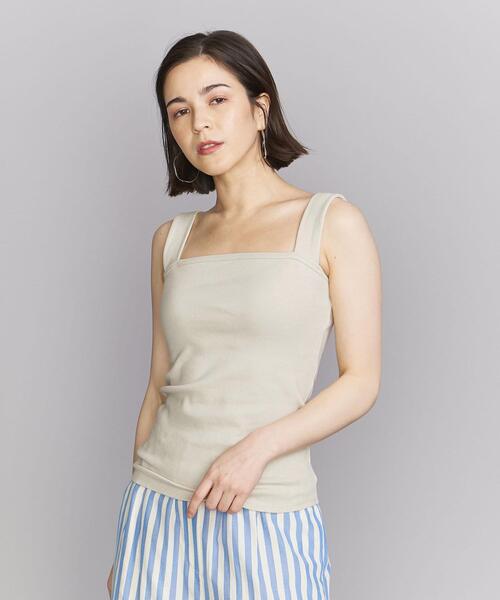 BEAUTY&YOUTH UNITED ARROWS(ビューティーアンドユースユナイテッドアローズ)の「BY コットンブレンド ベア タンクトップ -ウォッシャブル-(タンクトップ・レディース・オリーブ/ホワイト/ブラック/ナチュラル/ケリー/レッド/ダークグリーン・FREE)」の15枚目の写真