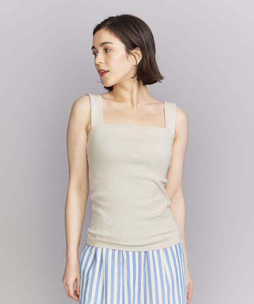 BEAUTY&YOUTH UNITED ARROWS(ビューティーアンドユースユナイテッドアローズ)の「BY コットンブレンド ベア タンクトップ -ウォッシャブル-(タンクトップ・レディース・オリーブ/ホワイト/ブラック/ナチュラル/ケリー/レッド/ダークグリーン・FREE)」の16枚目の写真