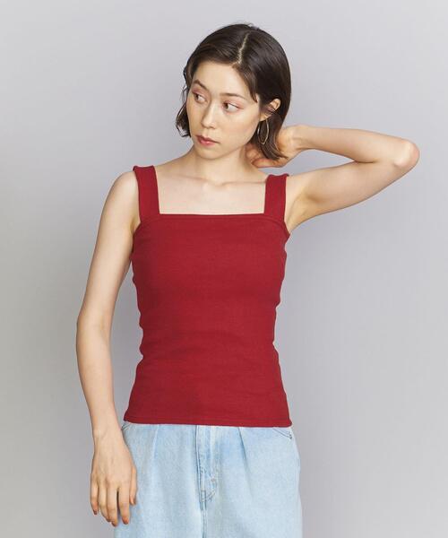 BEAUTY&YOUTH UNITED ARROWS(ビューティーアンドユースユナイテッドアローズ)の「BY コットンブレンド ベア タンクトップ -ウォッシャブル-(タンクトップ・レディース・オリーブ/ホワイト/ブラック/ナチュラル/ケリー/レッド/ダークグリーン・FREE)」の17枚目の写真