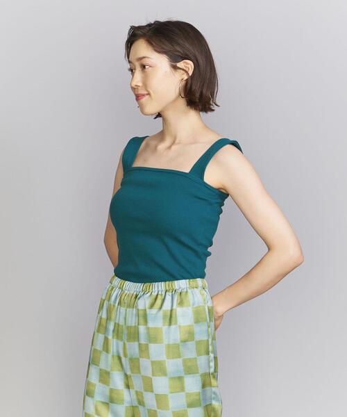 BEAUTY&YOUTH UNITED ARROWS(ビューティーアンドユースユナイテッドアローズ)の「BY コットンブレンド ベア タンクトップ -ウォッシャブル-(タンクトップ・レディース・オリーブ/ホワイト/ブラック/ナチュラル/ケリー/レッド/ダークグリーン・FREE)」の19枚目の写真