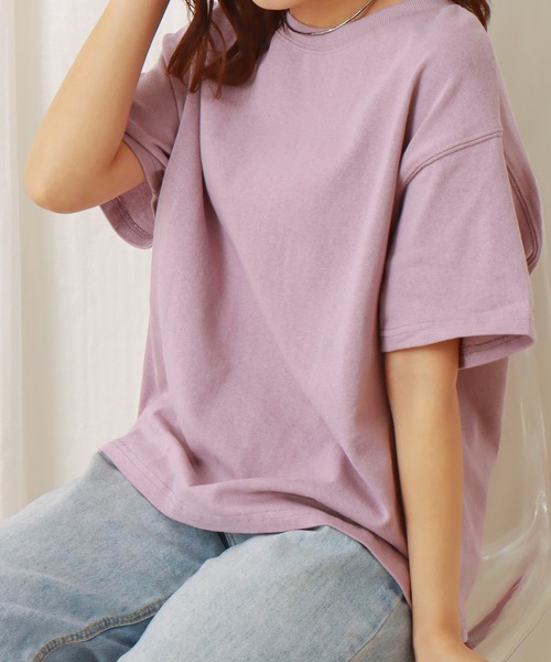 libelle more（リベル モア）の「天竺半袖プルオーバー（Tシャツ/カットソー・レディース・オフホワイト/ピンク/イエロー/ブラック/ベージュ・M/L）」の5枚目の写真