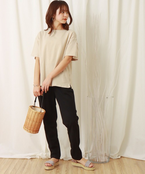 libelle more（リベル モア）の「天竺半袖プルオーバー（Tシャツ/カットソー・レディース・オフホワイト/ピンク/イエロー/ブラック/ベージュ・M/L）」の20枚目の写真