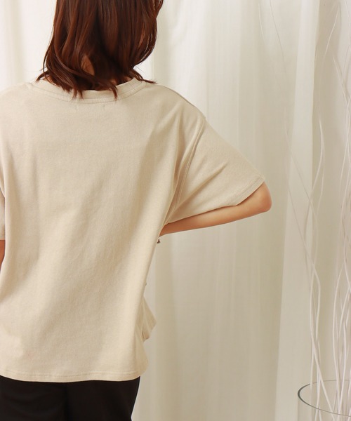 libelle more（リベル モア）の「天竺半袖プルオーバー（Tシャツ/カットソー・レディース・オフホワイト/ピンク/イエロー/ブラック/ベージュ・M/L）」の7枚目の写真