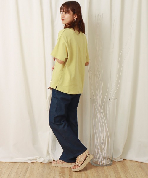 libelle more（リベル モア）の「天竺半袖プルオーバー（Tシャツ/カットソー・レディース・オフホワイト/ピンク/イエロー/ブラック/ベージュ・M/L）」の11枚目の写真