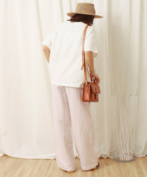 libelle more（リベル モア）の「天竺半袖プルオーバー（Tシャツ/カットソー・レディース・オフホワイト/ピンク/イエロー/ブラック/ベージュ・M/L）」の6枚目の写真