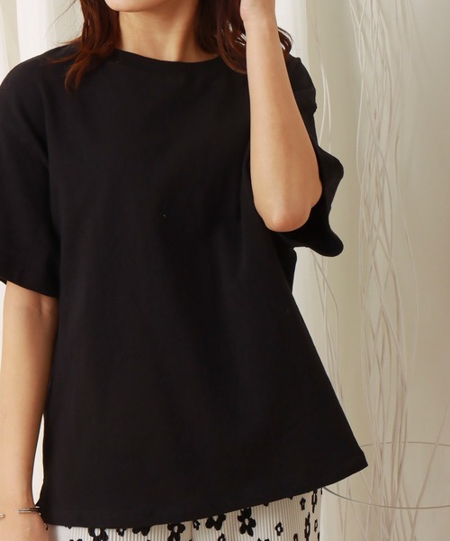 libelle more（リベル モア）の「天竺半袖プルオーバー（Tシャツ/カットソー・レディース・オフホワイト/ピンク/イエロー/ブラック/ベージュ・M/L）」の13枚目の写真