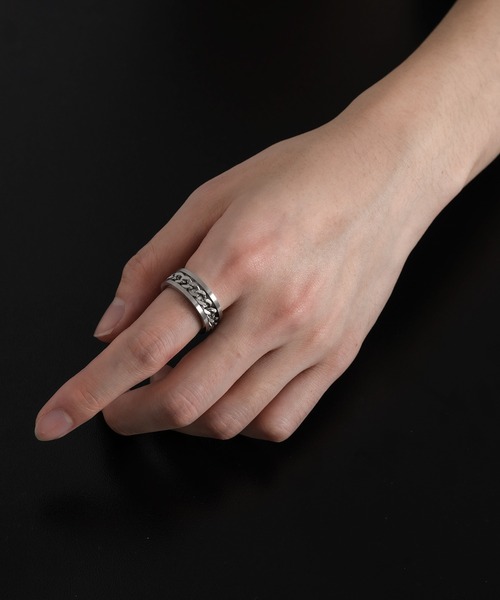 Adoon plain（アドーンプレーン）の「【Adoon plain】チェーンリング（リング・メンズ・シルバー・MEDIUM/LARGE）」の4枚目の写真