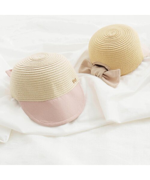 apres les cours（アプレレクール）の「うしろリボンキャップ_UVカット（ハット・キッズ・ベージュ/アイボリー・48/50/52/54）」の12枚目の写真