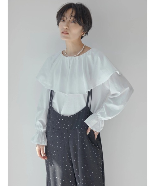 AMERICAN HOLIC(アメリカンホリック)の「フリルカラーカットプルオーバー(Tシャツ/カットソー・レディース・ブラック/オフホワイト・FREE)」の10枚目の写真