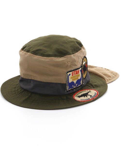 F.O.KIDS（エフオーキッズ）の「恐竜ワッペンアウトドアハット（ハット・キッズ・チャコール/ベージュ/レインボー・50/54/58）」の2枚目の写真