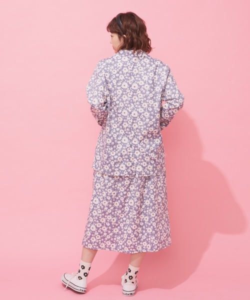 MERLOT(メルロー)の「レトロフラワージャケット/セットアップ(テーラードジャケット・レディース・パープル/イエロー/ブルー・FREE)」の16枚目の写真