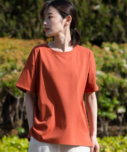 fort point(フォーポイント)の「【FORT POINT/フォートポイント】サイドスリットTシャツ(Tシャツ/カットソー・レディース・ホワイト/チャコールグレー/ブラック/グレー/サックスブルー/ミント/ピンク系その他/オレンジ系その他/ダークベージュ・LARGE/MEDIUM)」の9枚目の写真