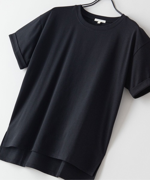 fort point(フォーポイント)の「【FORT POINT/フォートポイント】サイドスリットTシャツ(Tシャツ/カットソー・レディース・ホワイト/チャコールグレー/ブラック/グレー/サックスブルー/ミント/ピンク系その他/オレンジ系その他/ダークベージュ・LARGE/MEDIUM)」の3枚目の写真
