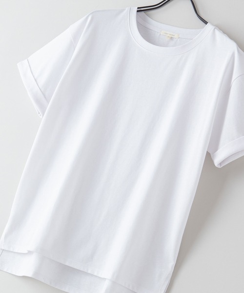 fort point(フォーポイント)の「【FORT POINT/フォートポイント】サイドスリットTシャツ(Tシャツ/カットソー・レディース・ホワイト/チャコールグレー/ブラック/グレー/サックスブルー/ミント/ピンク系その他/オレンジ系その他/ダークベージュ・LARGE/MEDIUM)」の21枚目の写真