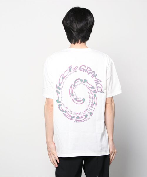 Gramicci(グラミチ)の「【 GRAMICCI / グラミチ 】 SWIRL TEE プリント スワールTシャツ INS(Tシャツ/カットソー・メンズ・ホワイト/ブラック/パープル・L/M)」の5枚目の写真