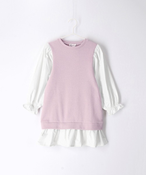 ROPE' PICNIC(ロペピクニック)の「【KIDS】ドッキングワンピース(ワンピース・キッズ・ブラック/ラベンダー・110/120/130/140)」の1枚目の写真