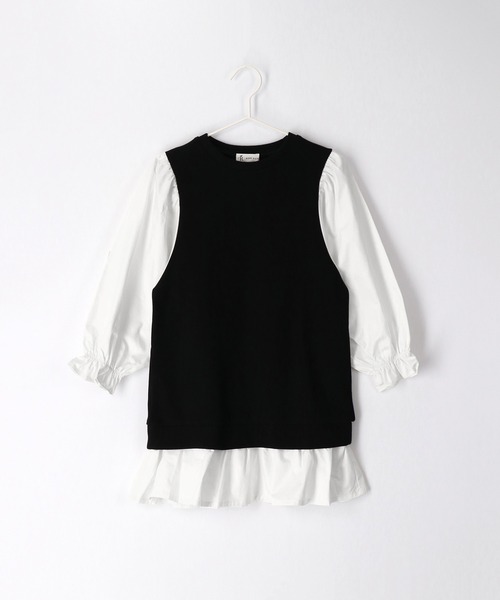 ROPE' PICNIC(ロペピクニック)の「【KIDS】ドッキングワンピース(ワンピース・キッズ・ブラック/ラベンダー・110/120/130/140)」の2枚目の写真