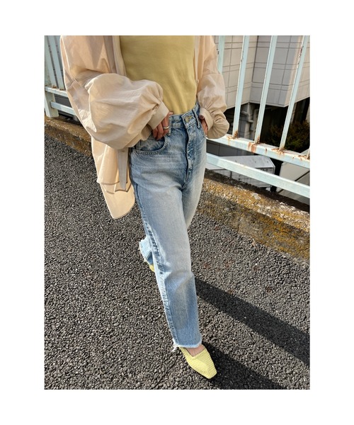 BLACK BY MOUSSY（ブラックバイマウジー）の「CAW vintage denim(カウヴィンテージデニム)（デニムパンツ・レディース・ライトブルー・23inch/24inch/25inch/26inch）」の15枚目の写真