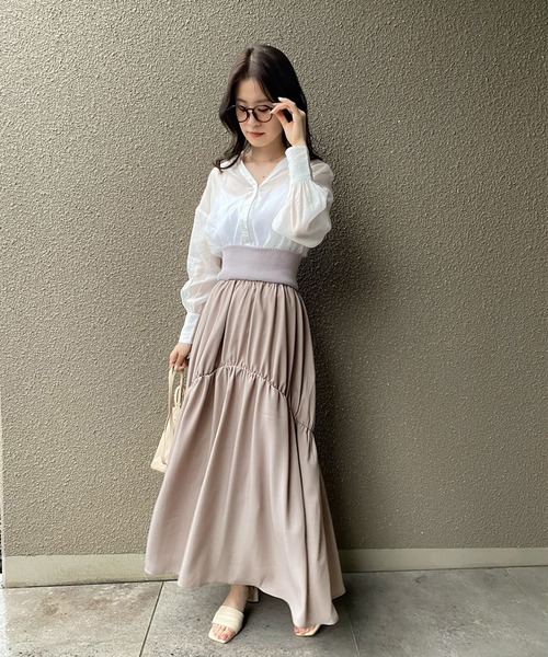 Cherie chuu(シェリーチュウ)の「cheriechuu コルセットボリュームスカート(スカート・レディース・ベージュ/パープル/グレイッシュベージュ・FREE)」の16枚目の写真