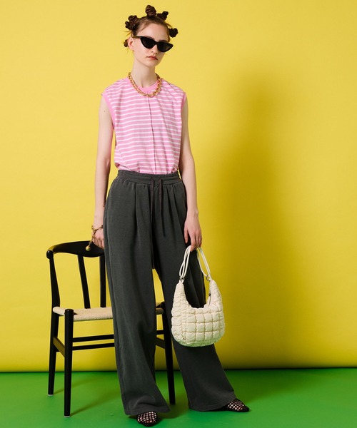 MAISON SPECIAL（メゾンスペシャル）の「ピンタックタンクトップ【MAISON SPECIAL/メゾンスペシャル】（Tシャツ/カットソー・レディース・ホワイト/ブラック/ピンク/イエロー/ブラック系その他・FREE）」の6枚目の写真