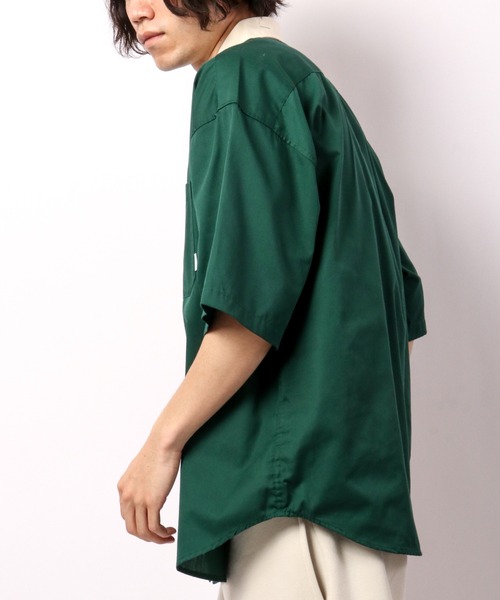 Limited Line Naive Magic(リミテッドラインナイーブマジック)の「TCツイル ワッペン付クレリック半袖ルーズワークシャツ(シャツ/ブラウス・メンズ・ホワイト/グリーン/サックスブルー/その他/ブラック・M/L)」の11枚目の写真