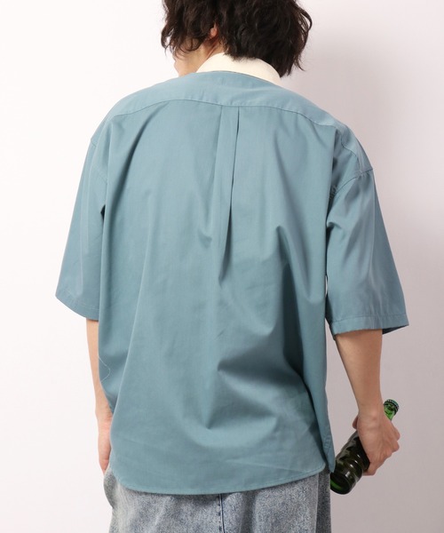 Limited Line Naive Magic(リミテッドラインナイーブマジック)の「TCツイル ワッペン付クレリック半袖ルーズワークシャツ(シャツ/ブラウス・メンズ・ホワイト/グリーン/サックスブルー/その他/ブラック・M/L)」の16枚目の写真