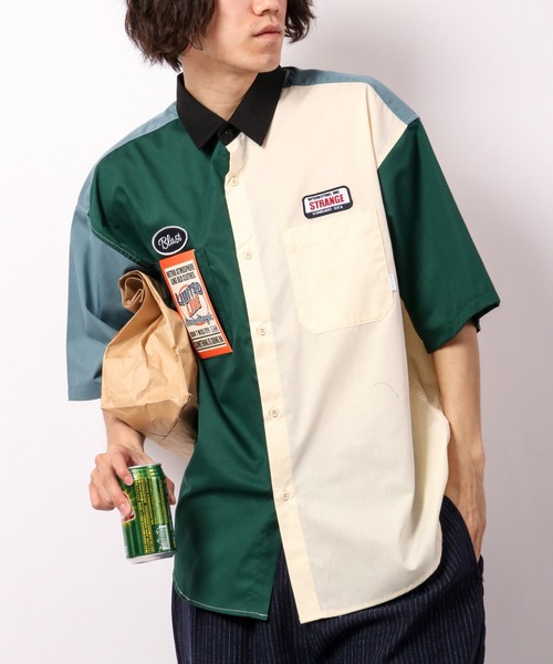 Limited Line Naive Magic(リミテッドラインナイーブマジック)の「TCツイル ワッペン付クレリック半袖ルーズワークシャツ(シャツ/ブラウス・メンズ・ホワイト/グリーン/サックスブルー/その他/ブラック・M/L)」の18枚目の写真