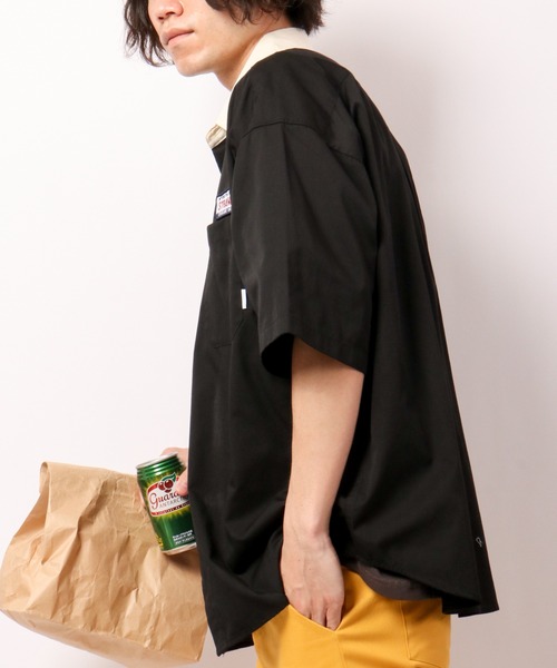 Limited Line Naive Magic(リミテッドラインナイーブマジック)の「TCツイル ワッペン付クレリック半袖ルーズワークシャツ(シャツ/ブラウス・メンズ・ホワイト/グリーン/サックスブルー/その他/ブラック・M/L)」の7枚目の写真