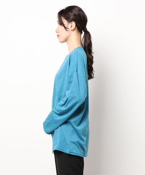 PARKS TOKYO SELECT(パークストウキョウセレクト)の「ルーズシルエット スラブ ロングスリーブTシャツ(Tシャツ/カットソー・レディース・ホワイト/ブラック/ベージュ/パープル/カーキ/ピンク/イエロー/オレンジ/ブルー・FREE)」の11枚目の写真