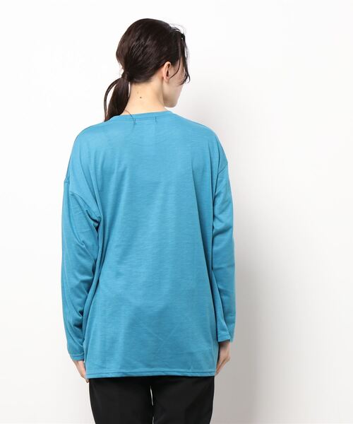 PARKS TOKYO SELECT(パークストウキョウセレクト)の「ルーズシルエット スラブ ロングスリーブTシャツ(Tシャツ/カットソー・レディース・ホワイト/ブラック/ベージュ/パープル/カーキ/ピンク/イエロー/オレンジ/ブルー・FREE)」の12枚目の写真