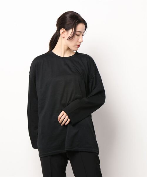 PARKS TOKYO SELECT(パークストウキョウセレクト)の「ルーズシルエット スラブ ロングスリーブTシャツ(Tシャツ/カットソー・レディース・ホワイト/ブラック/ベージュ/パープル/カーキ/ピンク/イエロー/オレンジ/ブルー・FREE)」の14枚目の写真