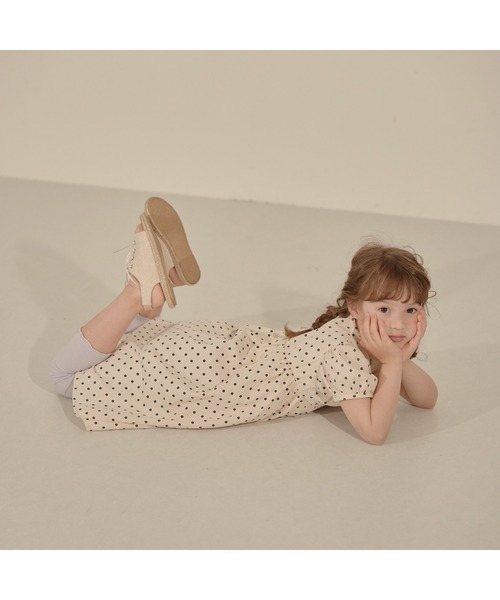 Lycee mine(リセマイン)の「コットンふりふりワンピース【デザイン2】(ワンピース・キッズ・ラベンダー/キナリ/ネイビー/エメラルド/ブラック/ベージュ/ライトブルー/アイボリー/マスタード・100cm/110cm/120cm/130cm/140cm)」の10枚目の写真