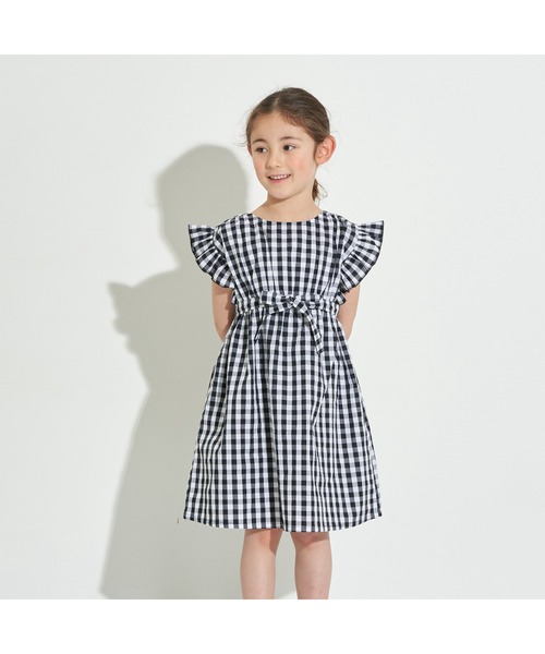 Lycee mine(リセマイン)の「コットンふりふりワンピース【デザイン2】(ワンピース・キッズ・ラベンダー/キナリ/ネイビー/エメラルド/ブラック/ベージュ/ライトブルー/アイボリー/マスタード・100cm/110cm/120cm/130cm/140cm)」の12枚目の写真