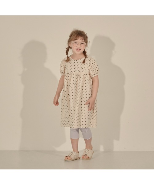 Lycee mine(リセマイン)の「コットンふりふりワンピース【デザイン2】(ワンピース・キッズ・ラベンダー/キナリ/ネイビー/エメラルド/ブラック/ベージュ/ライトブルー/アイボリー/マスタード・100cm/110cm/120cm/130cm/140cm)」の20枚目の写真