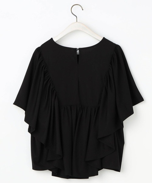 NICOLE white(ニコルホワイト)の「ペザント風フリルギャザーTEE(Tシャツ/カットソー・レディース・ブラック/イエロー/ブルー/レンガ・FREE)」の11枚目の写真