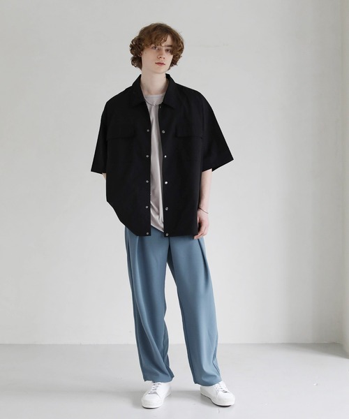 ETELIO（エテリオ）の「梨地バルーンタックセミワイドパンツ（その他パンツ・メンズ・オフホワイト/ブルー/ベージュ/ブラック/グリーン・S/M/L）」の17枚目の写真