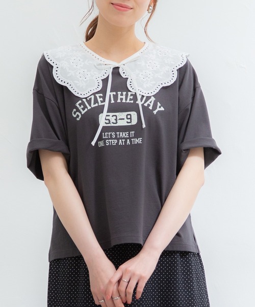 Honeys（ハニーズ）の「付け衿（綿レース）（付け襟・レディース・ブラック/ホワイト・FREE）」の4枚目の写真