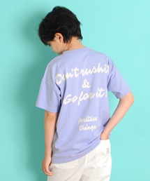 GLAZOS | 天竺・ドロップショルダーBIGロゴバックプリント半袖Tシャツ(Tシャツ/カットソー)